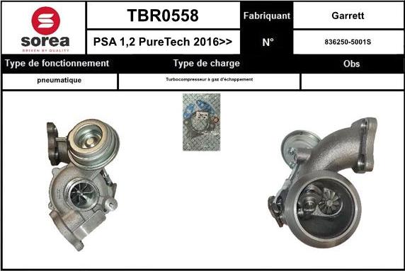 STARTCAR TBR0558 - Turbocompresseur, suralimentation droxauto.com