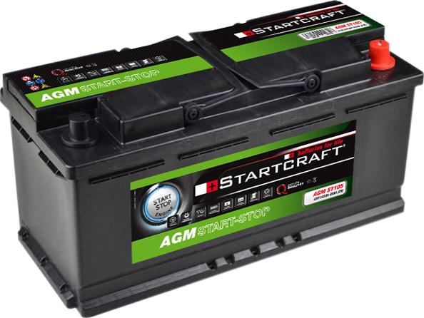 STARTCRAFT AGMST105 - Batterie de démarrage droxauto.com