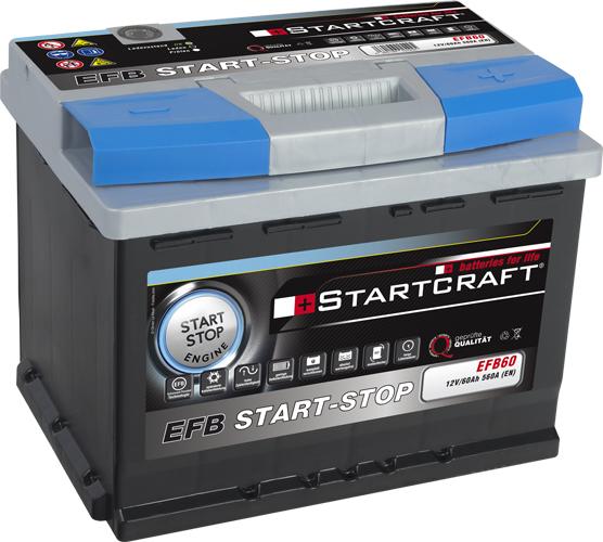 STARTCRAFT EFB 60 - Batterie de démarrage droxauto.com