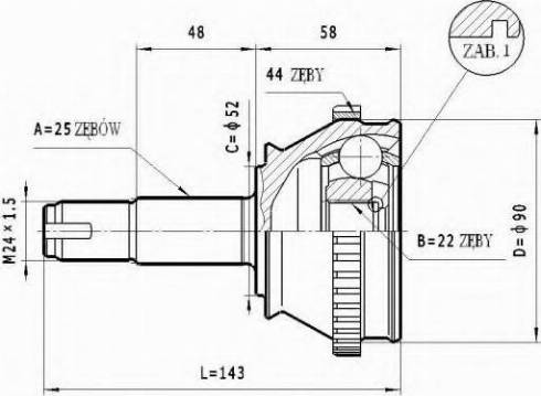 Statim C.166 - Jeu de joints, arbre de transmission droxauto.com