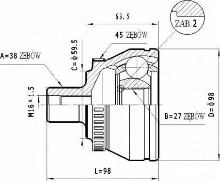 Statim C.296 - Jeu de joints, arbre de transmission droxauto.com