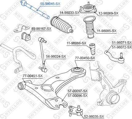 Stellox 55-98045-SX - Rotule de direction intérieure, barre de connexion droxauto.com