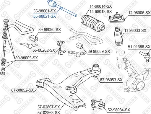 Stellox 55-98021-SX - Rotule de direction intérieure, barre de connexion droxauto.com