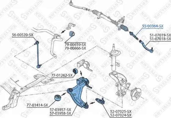 Stellox 55-00364-SX - Rotule de direction intérieure, barre de connexion droxauto.com