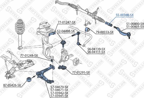 Stellox 55-00368-SX - Rotule de direction intérieure, barre de connexion droxauto.com
