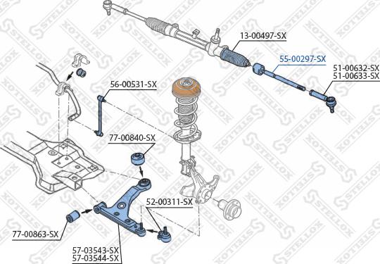 Stellox 55-00297-SX - Rotule de direction intérieure, barre de connexion droxauto.com