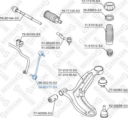 Stellox 56-00177-SX - Entretoise / tige, stabilisateur droxauto.com