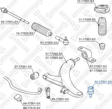 Stellox 52-17001-SX - Rotule de suspension droxauto.com