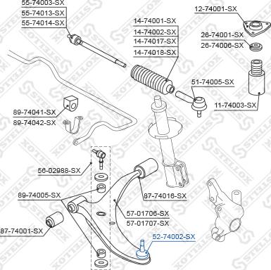 Stellox 52-74002-SX - Rotule de suspension droxauto.com