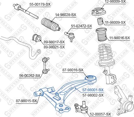 Stellox 57-98001-SX - Bras de liaison, suspension de roue droxauto.com