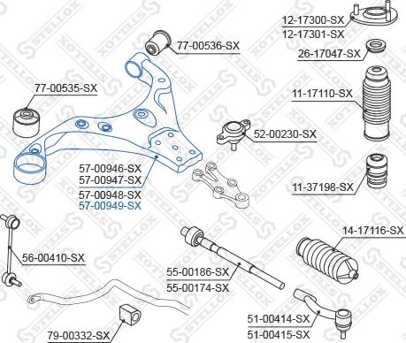Stellox 57-00949-SX - Bras de liaison, suspension de roue droxauto.com