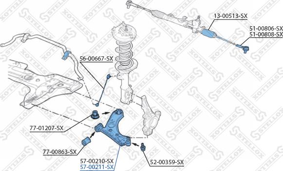 Stellox 57-00211-SX - Bras de liaison, suspension de roue droxauto.com