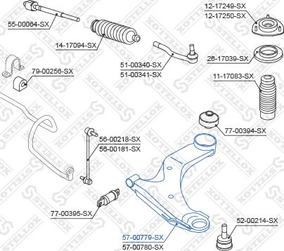 Stellox 57-00779-SX - Bras de liaison, suspension de roue droxauto.com