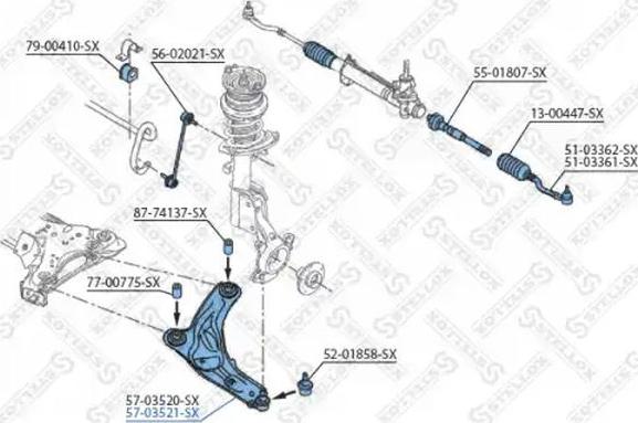 Stellox 57-03521-SX - Bras de liaison, suspension de roue droxauto.com