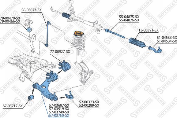 Stellox 57-03750-SX - Bras de liaison, suspension de roue droxauto.com
