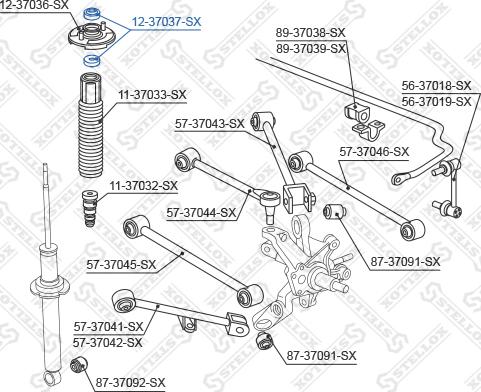 Stellox 12-37037-SX - Roulement, coupelle de suspension droxauto.com