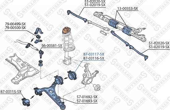 Stellox 87-03117-SX - Suspension, bras de liaison droxauto.com