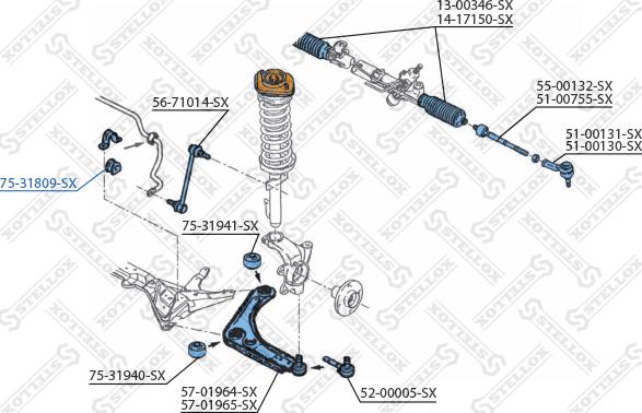 Stellox 75-31809-SX - Coussinet de palier, stabilisateur droxauto.com