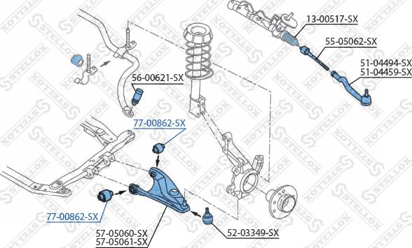 Stellox 77-00862-SX - Suspension, bras de liaison droxauto.com