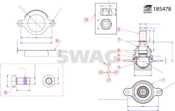 Swag 33 10 9940 - Rotule de suspension droxauto.com