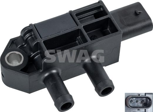 Swag 33 10 0827 - Capteur, pression des gaz échappement droxauto.com