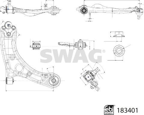 Swag 33 10 8943 - Bras de liaison, suspension de roue droxauto.com