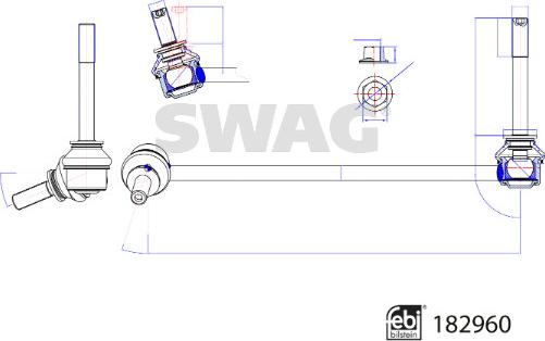 Swag 33 10 8785 - Entretoise / tige, stabilisateur droxauto.com
