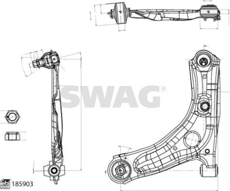 Swag 33 11 0144 - Bras de liaison, suspension de roue droxauto.com