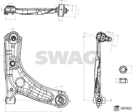 Swag 33 11 0143 - Bras de liaison, suspension de roue droxauto.com