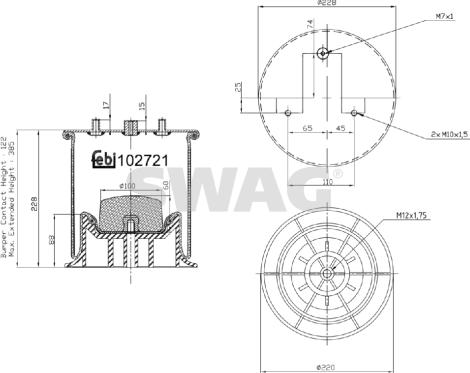 Swag 37 10 2721 - Ressort pneumatique, suspension pneumatique droxauto.com