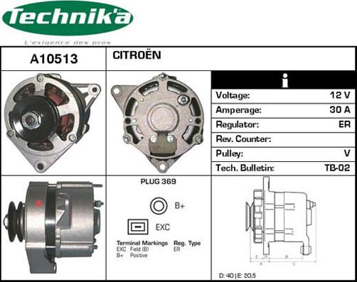 Technika A10513 - Alternateur droxauto.com