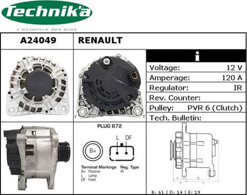 Technika A24049 - Alternateur droxauto.com