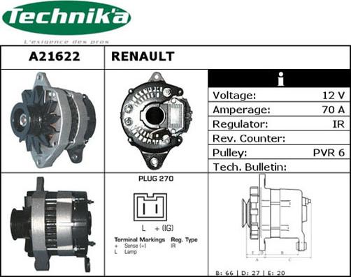Technika A21622 - Alternateur droxauto.com