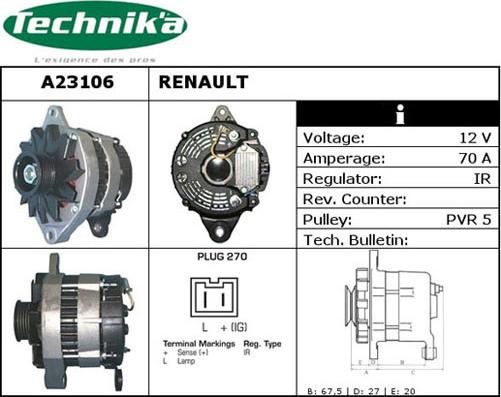 Technika A23106 - Alternateur droxauto.com