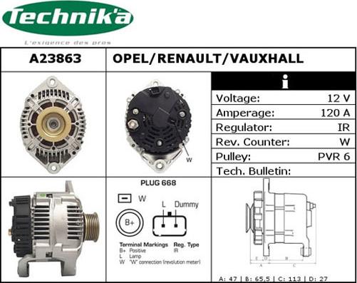 Technika A23863 - Alternateur droxauto.com