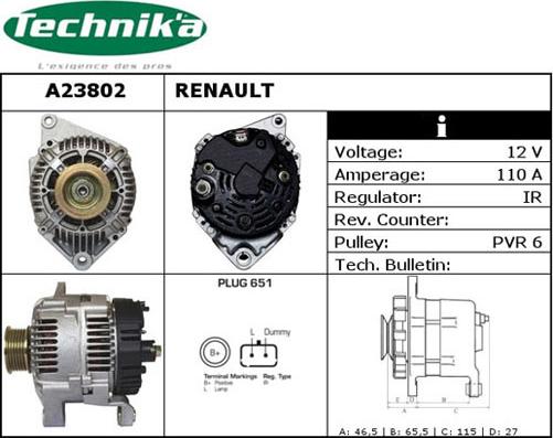 Technika A23802 - Alternateur droxauto.com