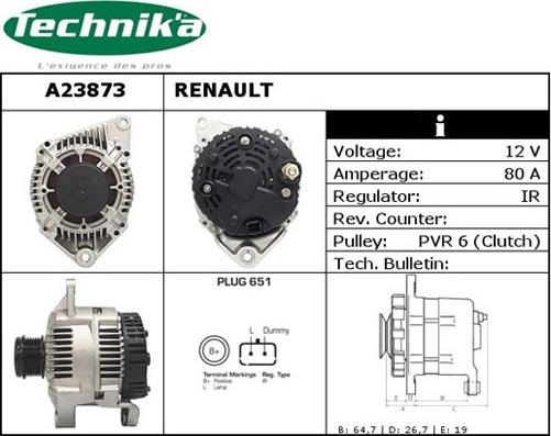 Technika A23873 - Alternateur droxauto.com