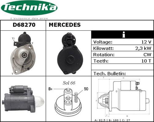 Technika D68270 - Démarreur droxauto.com