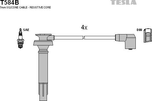TESLA T584B - Kit de câbles d'allumage droxauto.com