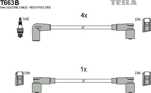 TESLA T663B - Kit de câbles d'allumage droxauto.com
