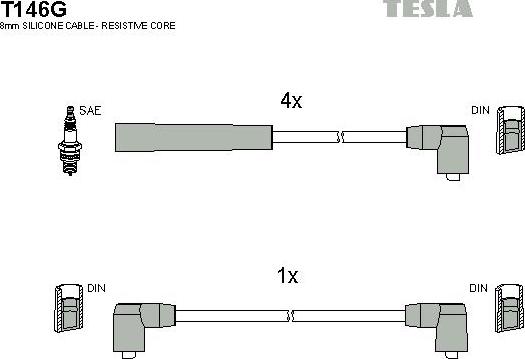 TESLA T146G - Kit de câbles d'allumage droxauto.com