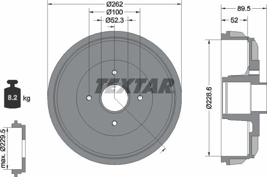 Textar 94049700 - Tambour de frein droxauto.com