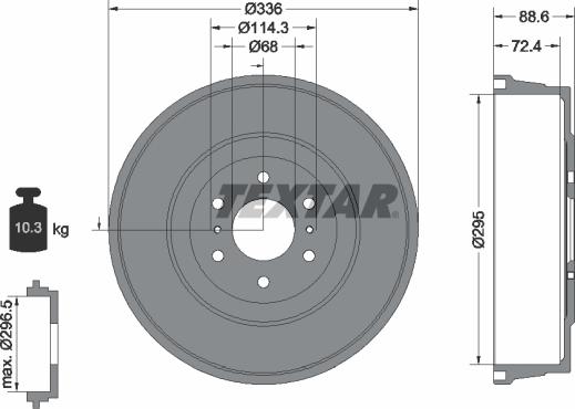 Textar 94046500 - Tambour de frein droxauto.com