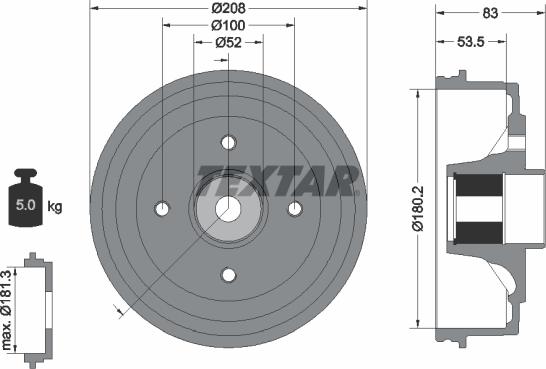 Textar 94041700 - Tambour de frein droxauto.com