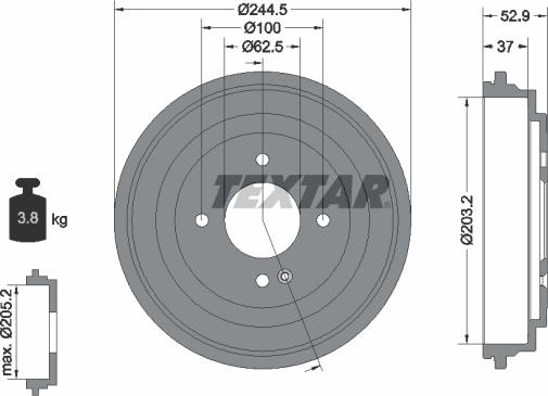 Textar 94048100 - Tambour de frein droxauto.com