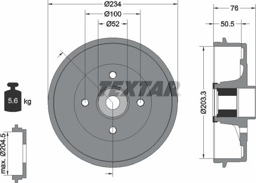 Textar 94042400 - Tambour de frein droxauto.com