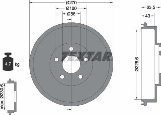Textar 94031000 - Tambour de frein droxauto.com