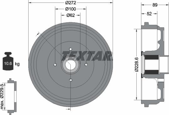 Textar 94038900 - Tambour de frein droxauto.com