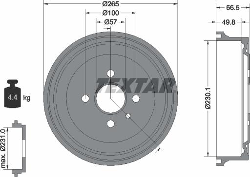 Textar 94020300 - Tambour de frein droxauto.com