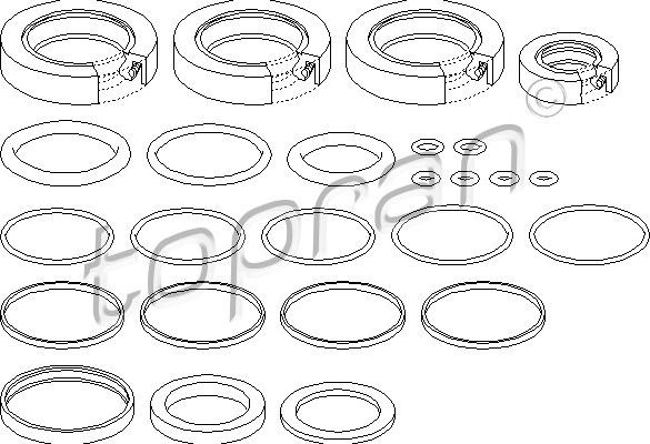 Topran 501 449 - Kit de joints d'étanchéité, crémaillière de direction droxauto.com